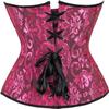 ADELCE Plus Size Corsets for Women Sexy Brocade Lace up Overbust Corset Waist Cincher Shapewear Bustier Top Black Rose 5XL view 2