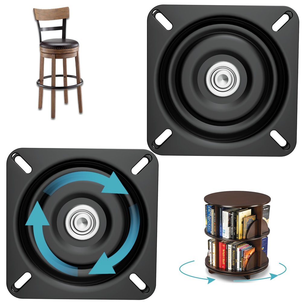Basysion 2 Pack 7 Inch Heavy Duty Bar Stool Swivel Replacement for Recliner Chair,Seat Swivel Base Bar Stool Swivel Mount Plate,Furniture with Swivel Boat Mount Plate