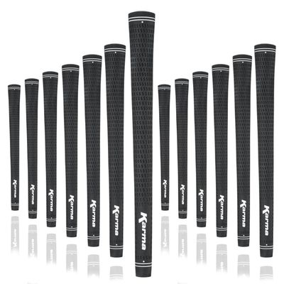 Karma Velour Black Jumbo Golf Grips, 13 Pack, +1/16 Oversize Rubber Velvet Style Replacement Golf Club Grips for Men