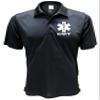 EMT Polo in Black with White/Reflective Design, Performance Polo w/Moisture Wicking Technology view 1