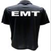 EMT Polo in Black with White/Reflective Design, Performance Polo w/Moisture Wicking Technology view 2
