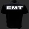 EMT Polo in Black with White/Reflective Design, Performance Polo w/Moisture Wicking Technology view 4