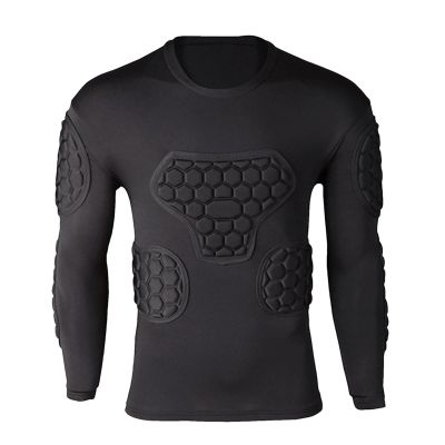 Baseball Compression Shirt, Goalkeeper Long Sleeve Jersey, Soccer Padded Shirt | Padded Compression for Baseball Basketball Adults and Kids