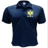 EMT Polo in Navy with Yellow/Reflective Design, Performance Polo w/Moisture Wicking Technology view 1