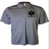 EMT Polo in Gray with Black/Reflective Design, Performance Polo w/Moisture Wicking Technology view 1