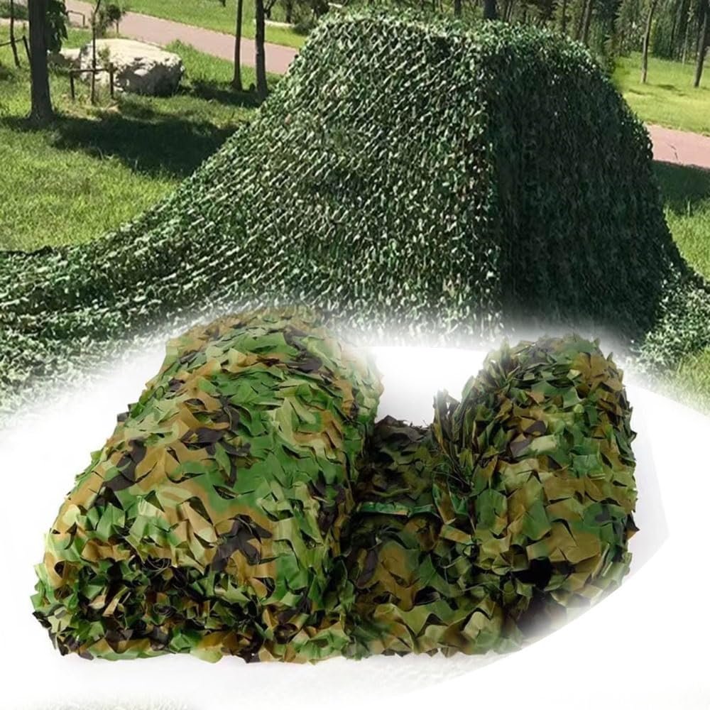 NILZA Jungle Camouflage Net Military Camo Net 6.5x10ft 10x13ft 1020ft Camouflage Netting Hunting Blind Shooting Camo Netting Cover for Outdoor Camping Party(3X8m/(9.8x26ft))
