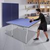 8 FT Mid-Size Table Tennis Table Foldable Portable with Net, 2 Paddles 3 Balls Heavy Duty Aluminum Frame, Easy Storage Setup, Adjustable Legs, Perfect for Game Rooms Offices view 1