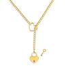 IQPDYV Heart O-ring Slip Chain Necklace For Women Y-Necklace Handmade Punk Gothic Cuban Necklace Adjustable Lariat Womens Heart O-Ring Slip Chain Choker for Women Jewelry (B) view 1