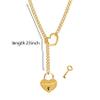 IQPDYV Heart O-ring Slip Chain Necklace For Women Y-Necklace Handmade Punk Gothic Cuban Necklace Adjustable Lariat Womens Heart O-Ring Slip Chain Choker for Women Jewelry (B) view 4