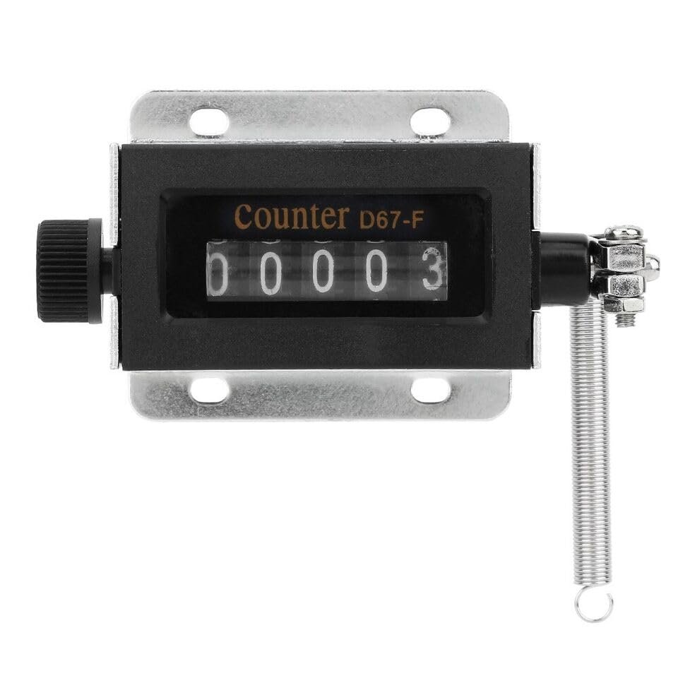 willowwil D67F 5 Digit Mechanical Resettable Manual Hand Pull Stroke Tally Counter Tools