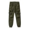 LANZIYAYA Kids Boys Cargo Pants with Pockets, Drawstring Waist, Elastic Leg Opening, Earthy Yellow, Army Green, Dark Gray, Black 6-14 (US, Age, 6 Years, Army Green) view 1