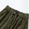 LANZIYAYA Kids Boys Cargo Pants with Pockets, Drawstring Waist, Elastic Leg Opening, Earthy Yellow, Army Green, Dark Gray, Black 6-14 (US, Age, 6 Years, Army Green) view 3