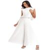 BAJAOEY Womens 2 Piece Sets Sleeveless with Wide Leg Pants Lounge Wear Outfits Pajama Sets Brown view 1
