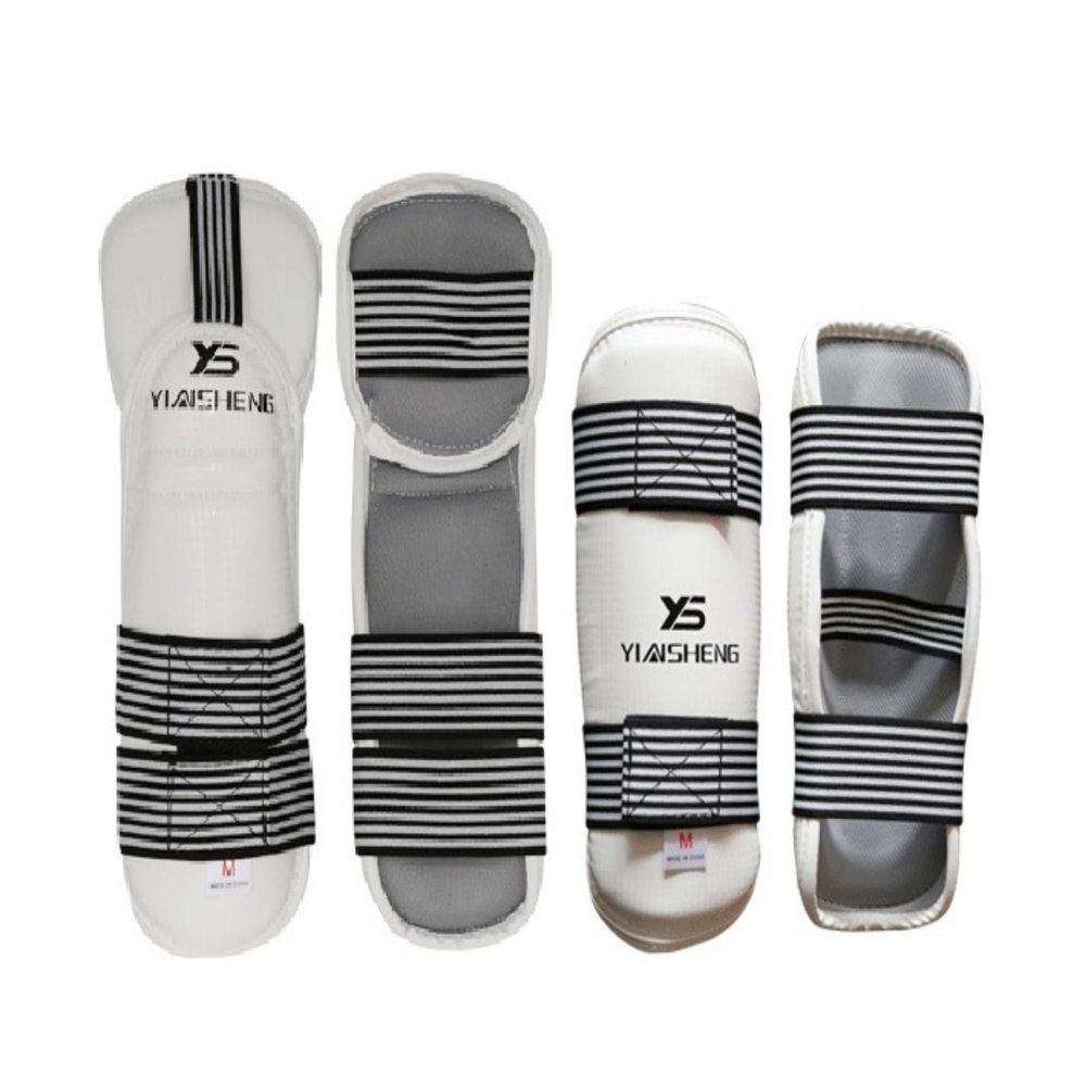 WIVKS Taekwondo Shin Protector Forearm Elbow Arm Guards, WT MMA Martial Arts Boxing Groin Protector Kickboxing Karate Sparring Muay Thi Training Match Gym for Men Women Kids (Elbow/Shin Sets,Large)