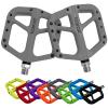 BOWOD MTB Pedals Wide Mountain Bike Pedals Adult, Lightweight Nylon Fiber Composite Bicycle Platform Pedals, Grippy Pedals w 12 Pins, Cr-Mo Spindle w 2 Bearings, Flat Pedals for BMX Bike 9/16" Grey view 1