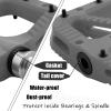 BOWOD MTB Pedals Wide Mountain Bike Pedals Adult, Lightweight Nylon Fiber Composite Bicycle Platform Pedals, Grippy Pedals w 12 Pins, Cr-Mo Spindle w 2 Bearings, Flat Pedals for BMX Bike 9/16" Grey view 2