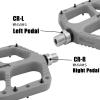 BOWOD MTB Pedals Wide Mountain Bike Pedals Adult, Lightweight Nylon Fiber Composite Bicycle Platform Pedals, Grippy Pedals w 12 Pins, Cr-Mo Spindle w 2 Bearings, Flat Pedals for BMX Bike 9/16" Grey view 3