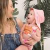Tiny Twinkle Sun Protection Baby Flap Hat with UPF 50+ Sun Protection for Baby and Toddler Boys and Girls(Pink Daisy,9-18 Months) view 2