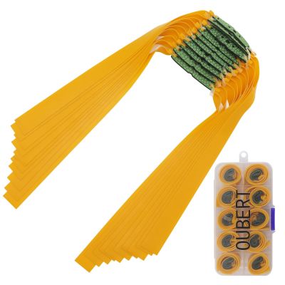 10pcs Slingshot Flat Rubber Bands Slingshot Replacement Band Flat Elastic Band with A Box Catapult Elastic for Slingshot Hunting