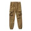 LANZIYAYA Kids Boys Cargo Pants with Pockets, Drawstring Waist, Elastic Leg Opening, Earthy Yellow, Army Green, Dark Gray, Black 6-14 (US, Age, 12 Years, Earthy Yellow) view 1