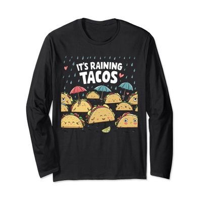 It's Raining Tacos Funny Taco Lovers kids girls boys Long Sleeve T-Shirt