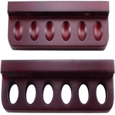 TIECHUINIUB Traditional Wall Mounted Billiard Cue Rack, Billiard Entertainment Accessories for Family, Snooker Pool Cue Rack Holds 6 Cues 33cmx7cmx2cm