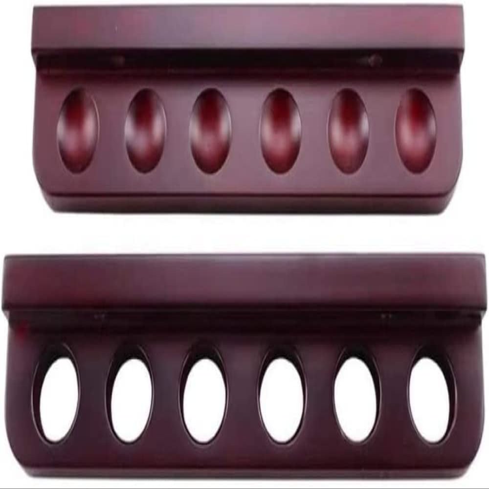 TIECHUINIUB Traditional Wall Mounted Billiard Cue Rack, Billiard Entertainment Accessories for Family, Snooker Pool Cue Rack Holds 6 Cues 33cmx7cmx2cm