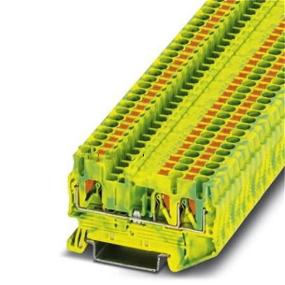 KDNHVRQY 10pcs PT 1.5/S-Twin-PE 3208171 Din Rail Super Thin Quick Wiring Terminal Blocks Fast Connector Cable Earth Conductor Terminals