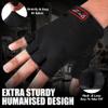 Weightlifting Gym Gloves with Non-Slip Leather Palm for Fitness, Bodybuilding, and Workout for Men and Women (Black, Large) view 2