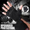 Weightlifting Gym Gloves with Non-Slip Leather Palm for Fitness, Bodybuilding, and Workout for Men and Women (Black, Large) view 3