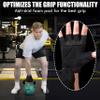 Weightlifting Gym Gloves with Non-Slip Leather Palm for Fitness, Bodybuilding, and Workout for Men and Women (Black, Large) view 4