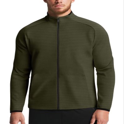 Zengjo Track Jacket Men Full Zip(Dark Olive,XL)
