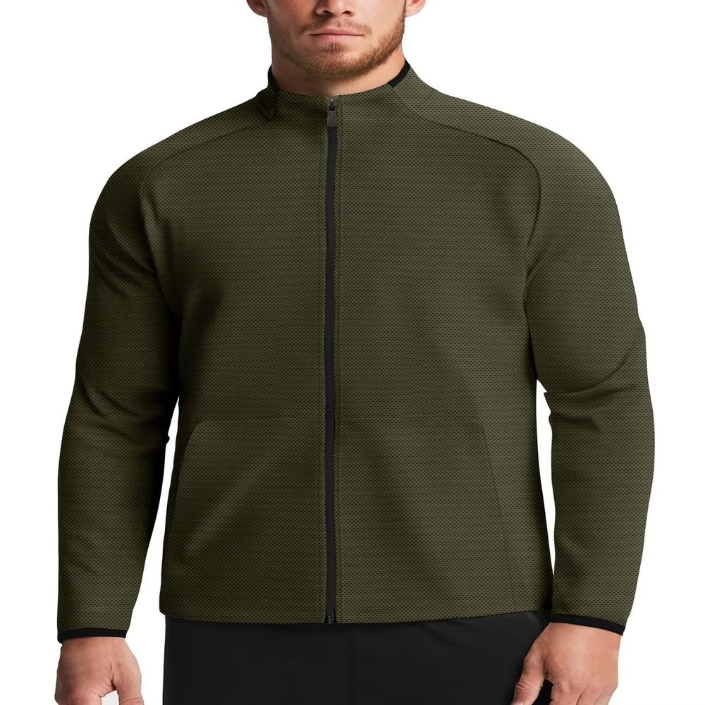 Zengjo Track Jacket Men Full Zip(Dark Olive,XL)