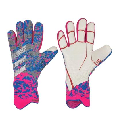 GJPWAKWM Longjihui Soccer Goalkeeper Gloves Goalie Training Gloves Strong Grip Anti-Slip and Breathable for Adults and Children (Pink Grey,6)