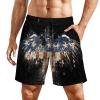 TAIZIYEAH Men's Beach Shorts American Flag Sports Beach Pants Swimwear Bathing Suits Board Shorts with Pocket Comfortable 2XL view 1