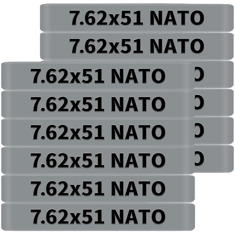 12 Pack Miaozhun 7.6251 NATO Magazine Marking Bands Holster Pouch, 7.62 NATO Magazine Ammo Caliber Identification Bands Holster Accessories (Gray-Black)