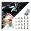 Bionic Fly Fishing Bait (20PCS) - 2024 New Trout Jigs Swimbaits Dry Flies Bass Fly Fishing Lures Kit, Saltwater  Freshwater Flies Spinner Swim Baits Fly Fishing Hook Panfish Lures Set (Green, 12mm) view 1