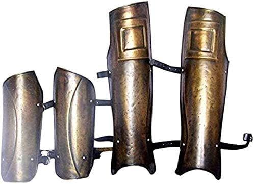 CREATIVEERA Medieval 300 Greek Spartan King Leonidas Armor Arm & Leg Guard Set Antique Finish, Adult