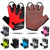 WESTWOOD FOX Cycling Gloves Half Finger Unisex Padded Grips Palm Bicycle Summer MTB Bike Gloves for Men Women Non-Slip Fingerless Short Mountain Bike Sports Hiking Climbing Gym (Red, L) view 1