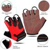 WESTWOOD FOX Cycling Gloves Half Finger Unisex Padded Grips Palm Bicycle Summer MTB Bike Gloves for Men Women Non-Slip Fingerless Short Mountain Bike Sports Hiking Climbing Gym (Red, L) view 2