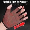 WESTWOOD FOX Cycling Gloves Half Finger Unisex Padded Grips Palm Bicycle Summer MTB Bike Gloves for Men Women Non-Slip Fingerless Short Mountain Bike Sports Hiking Climbing Gym (Red, L) view 3