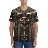 Stylish Athletic Sports Jersey Luxury-Fleur-De-Lis-Bronze Men's Rugby Jersey X-Large view 4