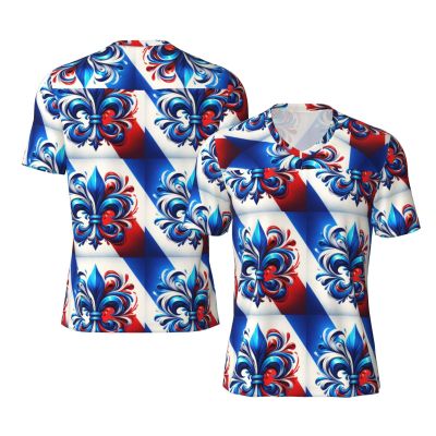 Stylish Athletic Sports Jersey Fleur-De-Lis-France Men's Rugby Jersey Medium Black