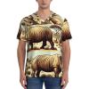 Stylish Athletic Sports Jersey Endangered-Rhino-Desert Men's Rugby Jersey Large view 2