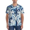Stylish Athletic Sports Jersey Fleur-De-Lis-Watercolor Men's Rugby Jersey Medium Black view 2