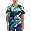Stylish Athletic Sports Jersey Shark-Open-Mouth-Sea Men's Rugby Jersey X-Large view 3