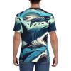 Stylish Athletic Sports Jersey Shark-Open-Mouth-Sea Men's Rugby Jersey X-Large view 4