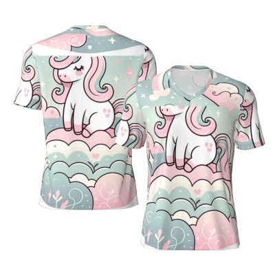 Stylish Athletic Sports Jersey Cute-Animal-Rainbow Men's Rugby Jersey Medium