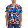 Stylish Athletic Sports Jersey Fleur-De-Lis-Colorful Men's Rugby Jersey 4X-Large view 2
