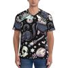 Stylish Athletic Sports Jersey Goth-Witch-Creepy-Halloween Men's Rugby Jersey Large Black view 3